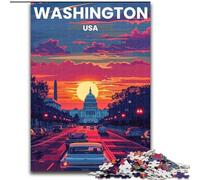 Puzzle da 1000 pezzi per adolescenti, regali Washington DC Difficili da completare ma divertenti e umoristici, con poster abbinato e foglio di quiz (26x38cm) 1000 pezzi