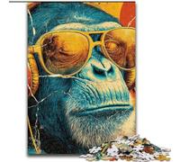 Puzzle da 1000 pezzi per adolescenti,regalo a forma di scimmia con gli occhiali,per età pari o superiore a 14 anni,decorazione per la casa come regalo per tutta la famiglia e gli amici 26x38cm