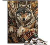 Puzzle da 1000 pezzi per adolescenti, regalo a forma di totem del lupo, aiuta il cervello a esercitare i giocattoli avvincenti per coltivare la pazienza e migliorare la memoria dimensioni 26x38cm