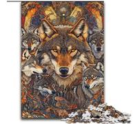 Puzzle da 1000 pezzi per adolescenti, regalo a forma di totem del lupo, allena il tuo cervello e le tue mani, regali di compleanno unici per bambini dai 14 anni in su (dimensioni 50x75cm)