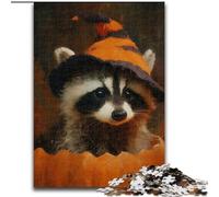 Puzzle da 1000 pezzi per adolescenti,regalo a forma di zucca e procione,aiuta il cervello a esercitare i giocattoli che creano dipendenza e coltivano la pazienza,decorazione perfetta 50x75cm