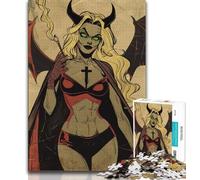 Puzzle da 1000 pezzi per adolescenti, regalo Anime Evil Girl, sfida difficile antistress, ideale come regalo per tutta la famiglia, 38x26cm