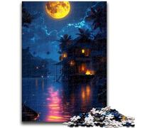 Puzzle da 1000 pezzi per adolescenti, regalo "Beautiful House by The Lake", puzzle da 1000 pezzi, perfetto per le serate di gioco, giocattolo colorato per la casa (75x50cm)