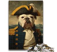 Puzzle da 1000 pezzi per adolescenti, regalo Capitano pirata Bulldog francese, puzzle da 1000 pezzi, giocattolo educativo antistress, regalo per amici e familiari (26x38cm)