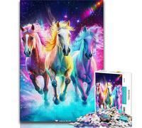 Puzzle da 1000 pezzi per adolescenti, regalo cavallo arcobaleno, aiuta il cervello a esercitare giocattoli avvincenti per coltivare la pazienza, decorazione da parete (38x26cm)