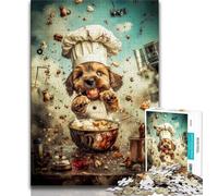 Puzzle da 1000 pezzi per adolescenti, regalo Chef Dog, antistress, per ammazzare il tempo durante le vacanze, per migliorare l'amore tra coppie dai 14 anni in su, 38x26cm
