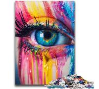 Puzzle da 1000 pezzi per adolescenti, regalo con bellissimi occhi e vernice colorata per giochi educativi, collezione di artisti, belle arti, 38x26cm