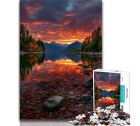 Puzzle da 1000 pezzi per adolescenti, regalo con bellissimo fiume di montagna, antistress, per ammazzare il tempo, lista dei desideri con Babbo Natale (38x26cm)