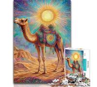 Puzzle da 1000 pezzi per adolescenti, regalo con cammello del deserto, antistress, per ammazzare il tempo, lista dei desideri con Babbo Natale (75x50cm)
