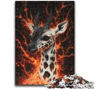 Puzzle da 1000 pezzi per adolescenti, regalo con giraffa e fiamma, antistress, sfida difficile, adatto per la decorazione della scrivania, 50x75cm