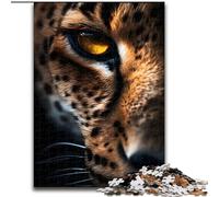Puzzle da 1000 pezzi per adolescenti, regalo con macro di occhio di ghepardo, allena il tuo cervello e le tue mani, regali di compleanno unici per bambini dai 14 anni in su (dimensioni 50x75cm)