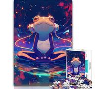 Puzzle da 1000 pezzi per adolescenti, regalo con rana che ascolta musica, gioco per famiglie, antistress, sfida difficile, adatto alle coppie, 38x26cm
