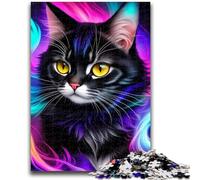 Puzzle da 1000 pezzi per adolescenti, regalo con ritratto di un bel gatto, divertimento per tutta la famiglia, ideale come regalo per tutta la famiglia dai 14 anni in su, 50x75cm
