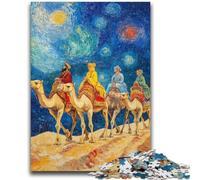 Puzzle da 1000 pezzi per adolescenti, regalo con roulotte nel deserto e cammelli, rompicapo per decorazioni murali, regali unici per compleanno e Natale per bambini dai 14 anni in su, 50x75cm