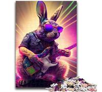Puzzle da 1000 pezzi per adolescenti, regalo coniglio chitarra animale giocattolo educativo per l'apprendimento, ideale come regalo per tutta la famiglia, 50x75cm