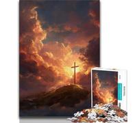 Puzzle da 1000 pezzi per adolescenti, regalo "Croce al tramonto", puzzle da 1000 pezzi, giocattolo educativo, divertenti giochi per famiglie, arredamento unico per la casa (dimensioni 75x50cm)