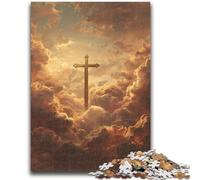 Puzzle da 1000 pezzi per adolescenti, regalo "Croce tra le nuvole", giocattoli educativi ideali come regalo per tutta la famiglia, 26x38cm