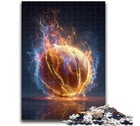 Puzzle da 1000 pezzi per adolescenti, regalo di basket con fiamme, giocattoli educativi ideali come regalo per tutta la famiglia, 26x38cm