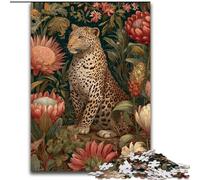 Puzzle da 1000 pezzi per adolescenti, regalo di compleanno con leopardo dorato e elefante, gioco intellettuale, regali, arte murale per bambini dai 14 anni in su dimensioni 26x38cm