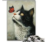 Puzzle da 1000 pezzi per adolescenti, regalo di compleanno, gatto e farfalla, elefante, gioco intellettuale, regali, arte murale per età 14+ dimensioni 50x75cm