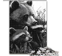 Puzzle da 1000 pezzi per adolescenti, regalo di compleanno per bambini, orso bruno, procione, elefante, gioco intellettuale, regali, arte murale per bambini dai 14 anni in su dimensioni 50x75cm