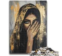 Puzzle da 1000 pezzi per adolescenti, regalo, dipinto astratto, donna, antistress, sfida difficile, adatto per la decorazione della scrivania, 26x38cm