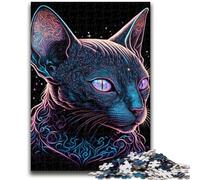 Puzzle da 1000 pezzi per adolescenti, regalo gatto luce nera, adatto a partire dai 14 anni, giochi per famiglie, regalo per tutta la famiglia, 50x75cm