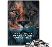Puzzle da 1000 pezzi per adolescenti, regalo "Il duro lavoro batte il talento", antistress, sfida difficile, adatto per la decorazione della scrivania, 50x75cm