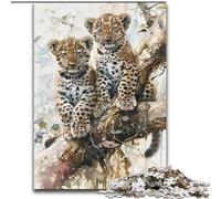Puzzle da 1000 pezzi per adolescenti, regalo leopardo sull'albero, giocattoli antistress, regali di compleanno unici per bambini dai 14 anni in su (dimensioni 26x38cm)