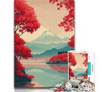 Puzzle da 1000 pezzi per adolescenti, regalo Monte Fuji, Giappone, antistress, per ammazzare il tempo, lista dei desideri con Babbo Natale (38x26cm)