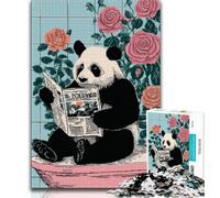 Puzzle da 1000 pezzi per adolescenti, regalo Panda che legge il giornale, 1000 pezzi per adolescenti, gioco a quiz ideale come regalo per tutta la famiglia (dimensioni 75x50cm)