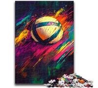 Puzzle da 1000 pezzi per adolescenti, regalo per antistress con pallavolo e fumo, sfida difficile, adatto per la decorazione della scrivania, 26x38cm