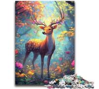 Puzzle da 1000 pezzi per adolescenti, regalo per bambini, bellissimo giocattolo educativo a forma di cervo, ideale come regalo per tutta la famiglia, 26x38cm
