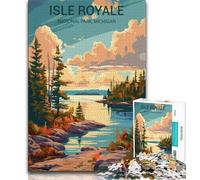 Puzzle da 1000 pezzi per adolescenti, regalo per il Parco Nazionale Isle Royale, difficili da completare ma divertenti e spiritosi, regalo di compleanno, regali, arte murale (38x26cm)