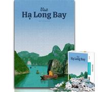 Puzzle da 1000 pezzi per adolescenti, regalo per la visita alla baia di Ha Long, aiuta il cervello ad allenarsi, giocattoli avvincenti per coltivare la pazienza, decorazione da parete (75x50cm)