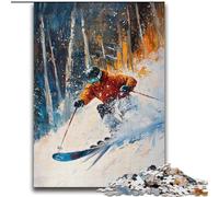 Puzzle da 1000 pezzi per adolescenti, regalo per sciatori, gioco stimolante, ideale come regalo per tutta la famiglia, 38x52cm