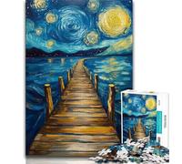 Puzzle da 1000 pezzi per adolescenti, regalo "Ponte sotto il cielo notturno", aiuta il cervello a esercitare i giocattoli avvincenti per coltivare la pazienza e migliorare la memoria (75x50cm)
