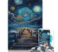 Puzzle da 1000 pezzi per adolescenti, regalo "Ponte sotto il cielo notturno", aiuta il cervello a esercitare i giocattoli avvincenti per coltivare la pazienza e migliorare la memoria (38x26cm)