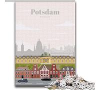 Puzzle da 1000 pezzi per adolescenti, regalo "Viaggio a Potsdam" Difficili da completare ma divertenti e umoristici, con poster abbinato e foglio di quiz (38x52cm) 1000 pezzi