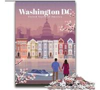 Puzzle da 1000 pezzi per adolescenti, regalo "Viaggio a Washington DC" Difficili da completare ma divertenti e umoristici, con poster abbinato e foglio di quiz (38x52cm) 1000 pezzi
