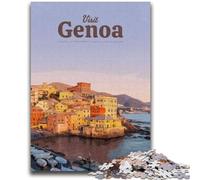 Puzzle da 1000 pezzi per adolescenti, regalo "Visita Genova", antistress, sfida difficile, migliora l'amore tra coppie (dimensioni 50x75cm)