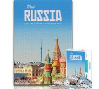 Puzzle da 1000 pezzi per adolescenti, regalo "Visita la Russia", aiuta il cervello ad allenarsi, giocattoli avvincenti per coltivare la pazienza, decorazione da parete (38x26cm)