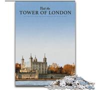 Puzzle da 1000 pezzi per adolescenti, regalo "Visita la Torre di Londra" Difficile da completare ma divertente e umoristico, con poster abbinato e foglio di quiz (50x75cm), 1000 pezzi