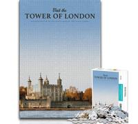 Puzzle da 1000 pezzi per adolescenti, regalo "Visita la Torre di Londra", difficili da completare ma divertenti e spiritosi, regalo di compleanno, regali, arte murale (38x26cm)