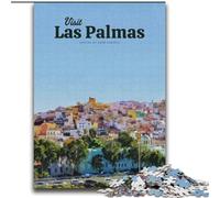 Puzzle da 1000 pezzi per adolescenti, regalo "Visita Las Palmas", gioco educativo per famiglie, adatto per la decorazione della scrivania, 38x52cm