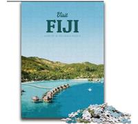 Puzzle da 1000 pezzi per adolescenti, regalo "Visita le Fiji", attività per famiglie che rafforza l'amore tra coppie dai 14 anni in su, 75x100cm