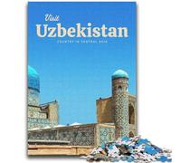 Puzzle da 1000 pezzi per adolescenti, regalo "Visita l'Uzbekistan", antistress, sfida difficile, rafforza l'amore tra coppie (dimensioni 38x52cm)