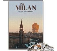 Puzzle da 1000 pezzi per adolescenti, regalo "Visita Milano", per 14+ anni, gioco stimolante come regalo per tutta la famiglia e gli amici, 75x100cm