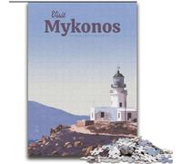 Puzzle da 1000 pezzi per adolescenti, regalo "Visita Mykonos", gioco stimolante e gioco in famiglia, un'opera d'arte per bambini dai 14 anni (38x52cm) 1000 pezzi
