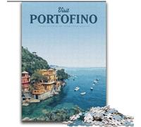 Puzzle da 1000 pezzi per adolescenti, regalo "Visita Portofino", per 14+ anni, gioco stimolante come regalo per tutta la famiglia e gli amici, 75x100cm